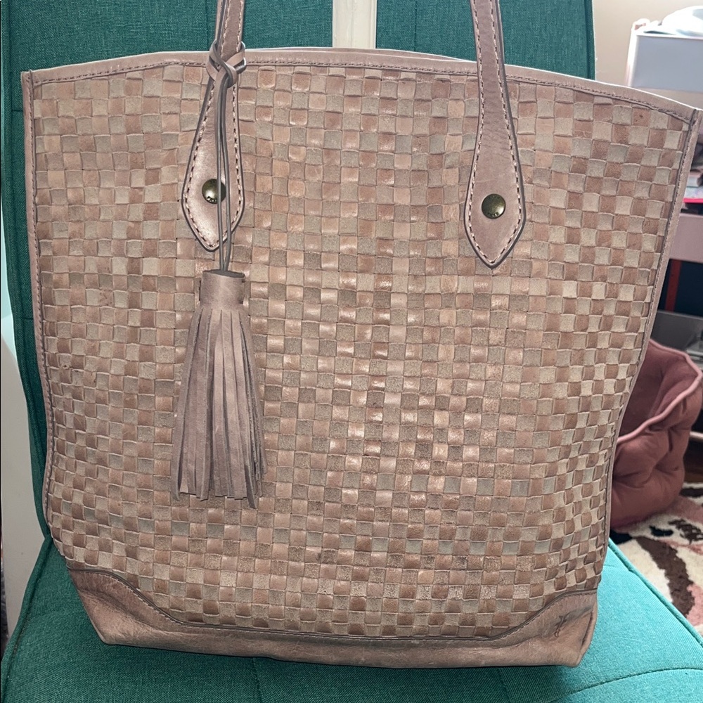 Frye Oriana Woven Tassel Tote Bag
